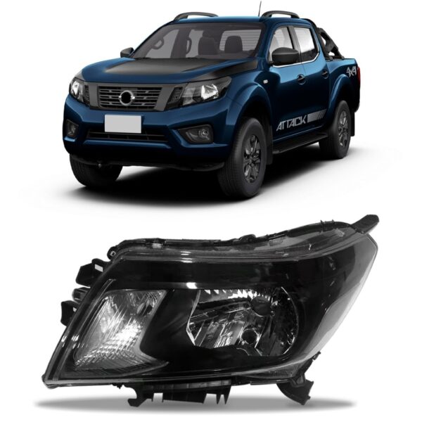 Farol Para Nissan Frontier Mascara Negra 2021 A 2017 Sem Led Lado Esquerdo