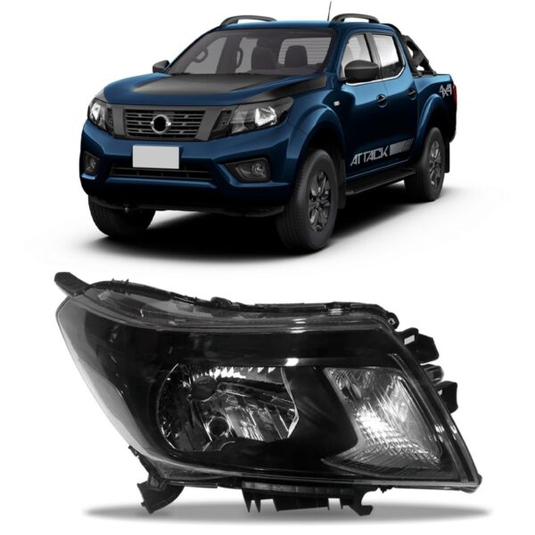 Farol Para Nissan Frontier Mascara Negra 2021 A 2017 Sem Led Lado Direito