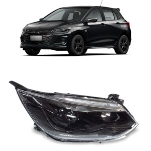 Farol Onix 20 21 22 23 2024 Mascara Negra Projetor 1ª Linha - Direito/passageiro