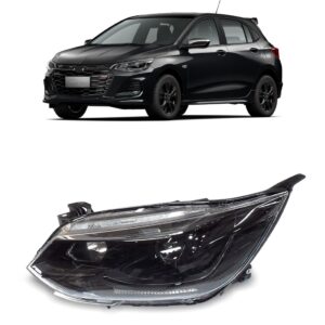 Farol Onix 20 21 22 23 2024 Mascara Negra Projetor 1ª Linha Esquerdo/motorista