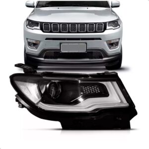 Farol Compass 2017 A 2021 Eletrico Com Motor Com Xenon E Led Lado Direito