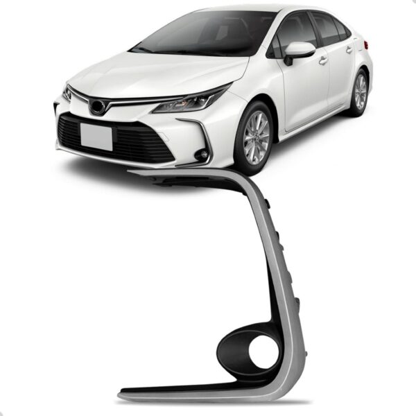 Moldura Milha Corolla 2020 A 2022 C/moldura Cinza Ld Cinza Esquerdo