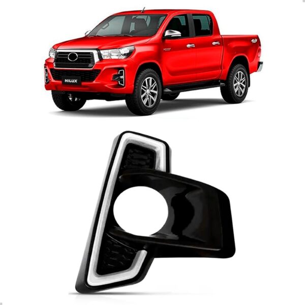 Moldura Milha Hilux Cs Chassi 2018 2019 2020 Black Piano Lado Direito
