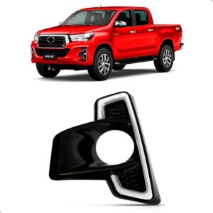 Moldura Milha Hilux Cs Chassi 2018 2019 2020 Black Piano Lado Esquerdo