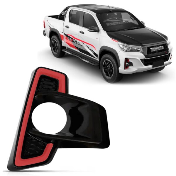 Moldura Milha Hilux Cd Gr-s 2 2018 2019 2020 Friso Vermelho Lado Direito
