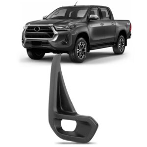 Moldura Milha Hilux Pick-up 2021 A 2023 Preto Com Furo Milha Direito Pronto Para Pintura