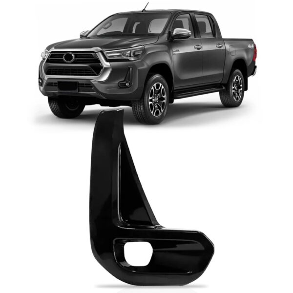 Moldura Milha Hilux Pick-up 2021 A 2023 Black Piano C/furo  Preto Direito/passageiro
