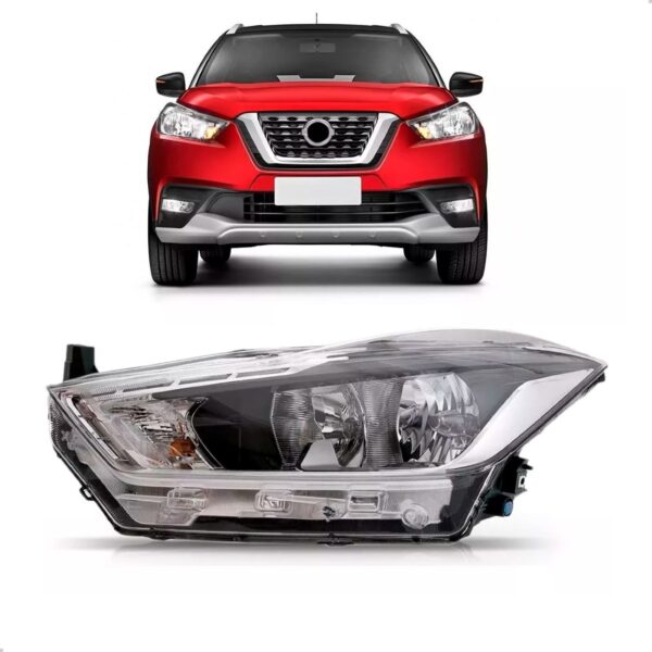 Farol Kicks 2017 18 19 20 2021 Com Motor Sem Projetor S/ Led Lado Esquerdo