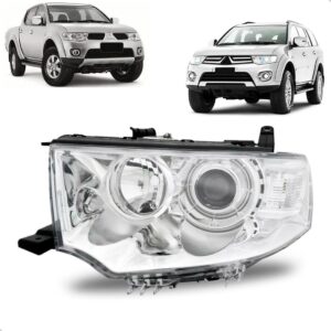 Farol Para Mitsubishi L200 2013 2014 2015 Cromado 1ª Linha Esquerdo/motorista