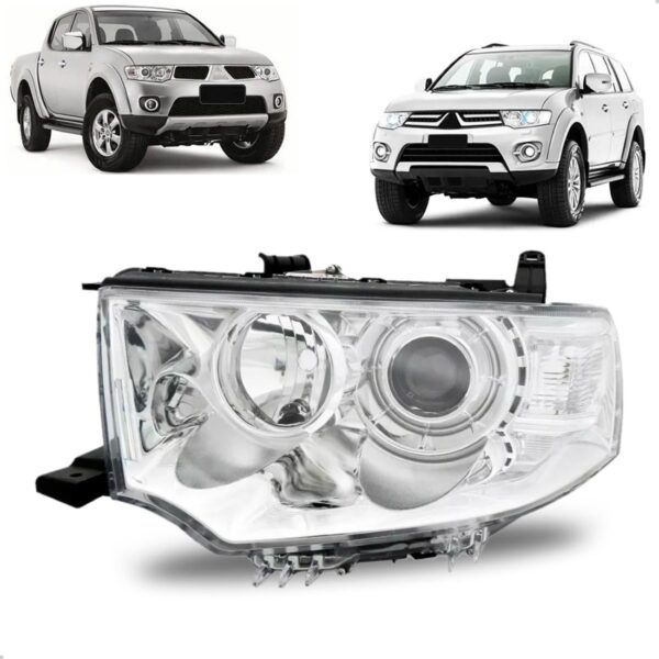 Farol Para Mitsubishi L200 2013 2014 2015 Cromado 1ª Linha Esquerdo/motorista