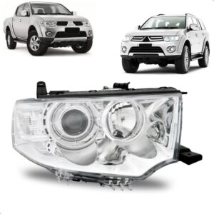 Farol Para Mitsubishi L200 2013 2014 2015 Cromado 1ª Linha Direito/passageiro