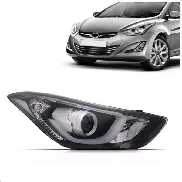Farol Elantra 14 15 2016 Manual Com Projetor C/ Led 1a Linha - Direito/passageiro