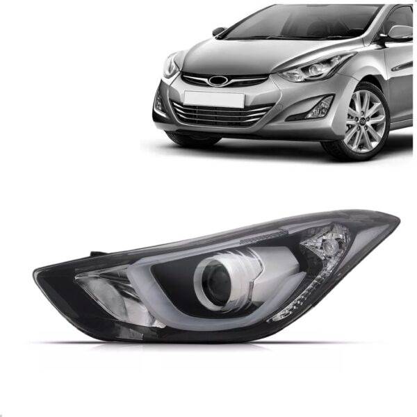 Farol Elantra 14 15 2016 Manual Com Projetor C/ Led 1a Linha - Esquerdo/motorista