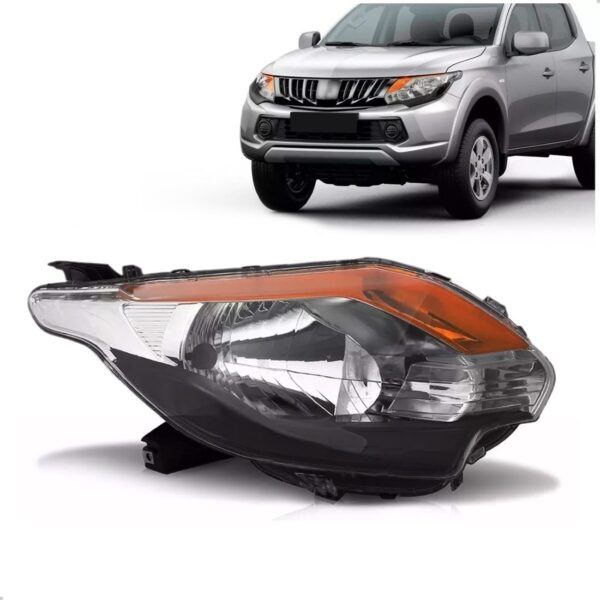 Farol L200 Triton 16 A 23 Mascara Negra Pisca Ambar 1ª Linha Direito/passageiro