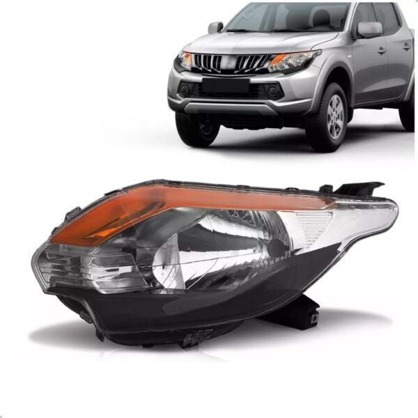Farol L200 Triton 16 A 23 Mascara Negra Pisca Ambar 1ª Linha Esquerdo/motorista
