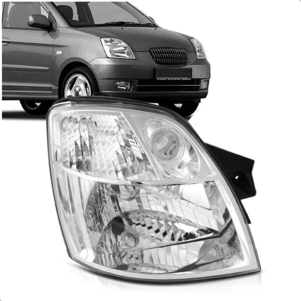Farol Para Kia Picanto 2006 2007 Cromado 1ª Linha Esquerdo/motorista