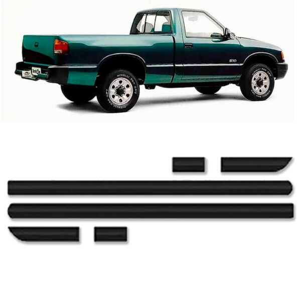 Jogo Friso Lateral Para S10 Cabine Simples 1995 A 2000 6pcs