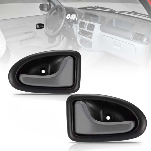 Puxador Interno Porta Renault Clio Gatilho Cinza Escuro Lado Direito