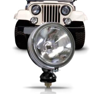Farol Milha Off Road 130mm Preto Com Aro Cromado Universal.