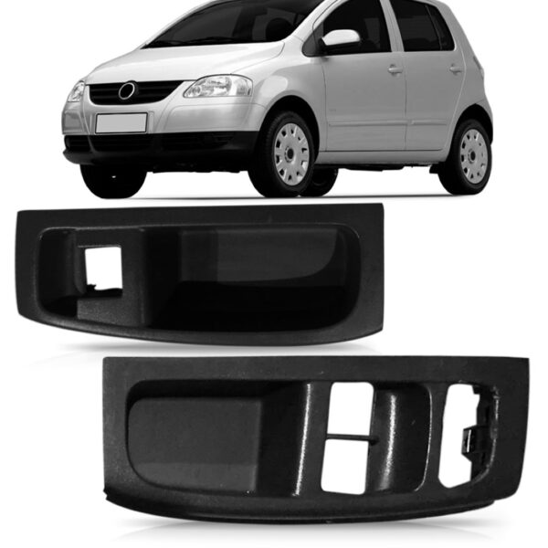 Jogo Moldura Botao Vidro Eletrico Fox 2004 A 2009 4p Grafite