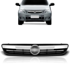 Grade Radiador Corsa 2007 A 2012 Preto C/ Friso Cromado S/em Preto Ambos Os Lados