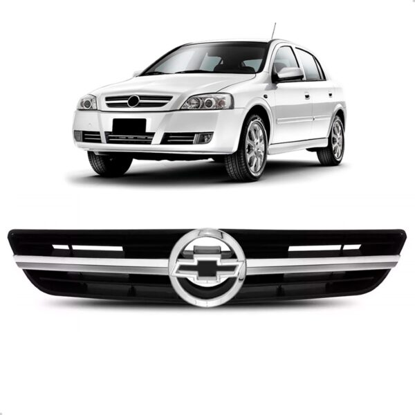 Tela Frontal Radiador Astra 2003 A 12 Preta C/ Friso Cromado Cromado