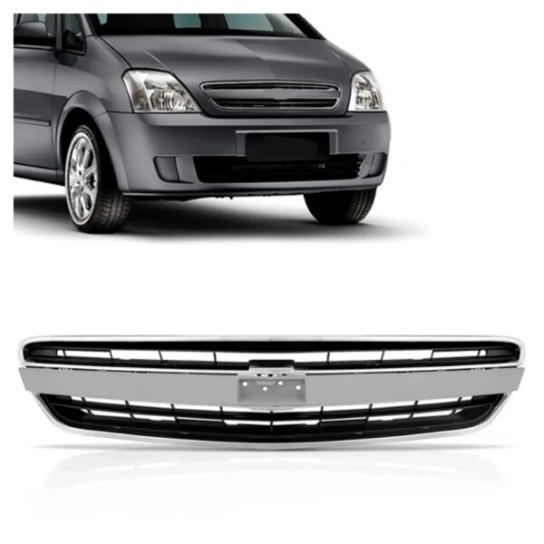 Grade Radiador Meriva 2009 A 2012 Preto C/friso Aro Cromado