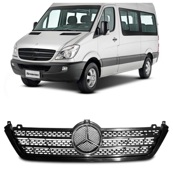 Grade Radiador Sprinter 2003 A 2011 Friso C/emblema 1a Linha Preto