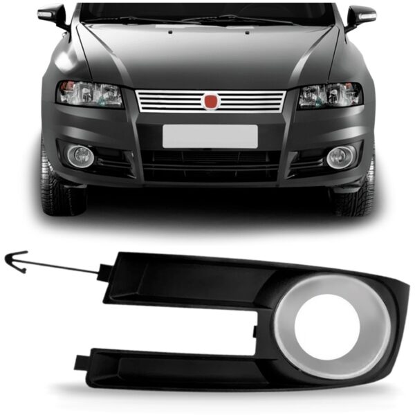 Moldura Milha Stilo 2008 2009 2010 2011 2012 Com Furo Prata Lado Esquerdo