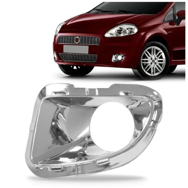 Moldura Milha Punto 2007 08 09 10 11 2012 Cromada Com Furo Lado Direito