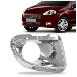 Moldura Milha Punto 2007 08 09 10 11 2012 Cromada Com Furo Lado Esquerdo