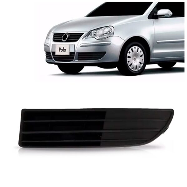 Moldura Milha Polo 2007 2008 2009 2010 2011 Com Furo Preto Lado Esquerdo