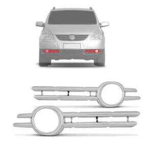 Par Moldura Cromado Do Farol De Milha Vw Fox 2007 2008
