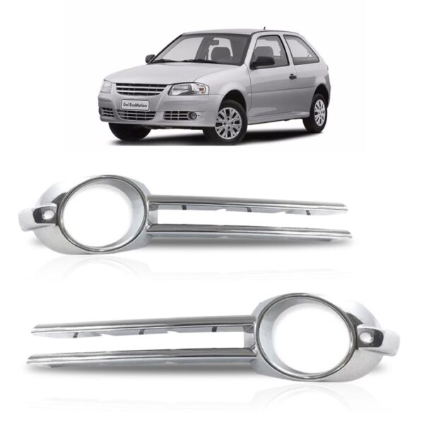 Par Aro Farol Do Milha Auxiliar Gol Giv 2004 A 2008 Cromado Cromado Ambos Os Lados