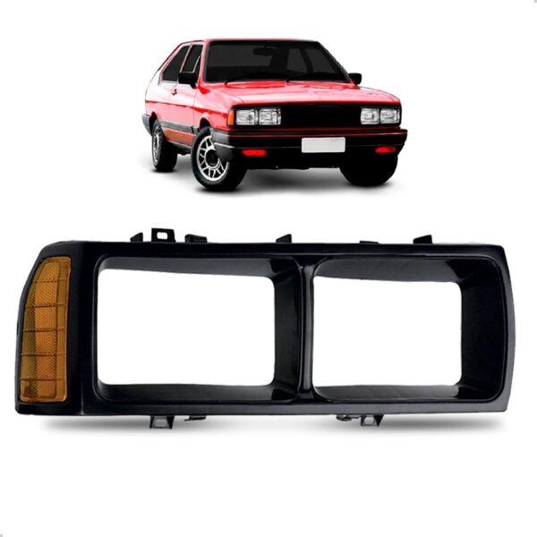 Moldura Farol Passat 1983 A 1988 Foco Duplo Preto Lado Direito