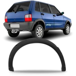 Alargador Vão Roda Traseiro Uno Way 2004 A 2013 Preto Lado Direito