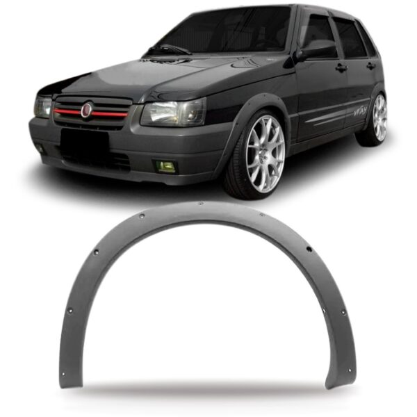 Alargador Vão Roda Dianteiro Uno Way 2004 05 06/2010 Cinza Lado Direito