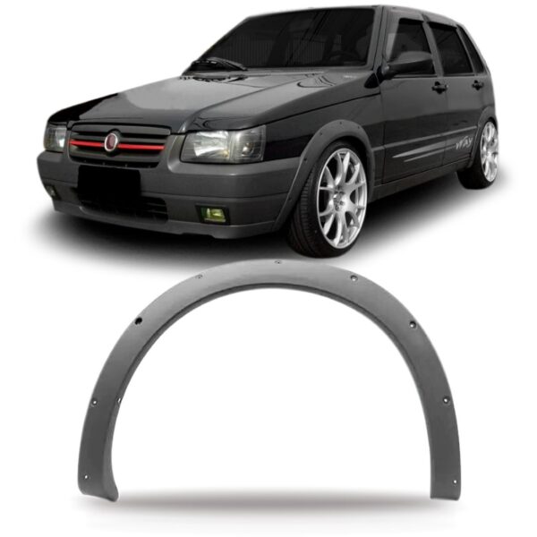 Alargador Vão Roda Dianteiro Uno Way 2004 05 06/2010 Cinza Lado Esquerdo
