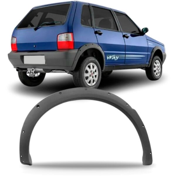 Alargador Vão Roda Traseiro Uno Way 2004 A 2010 Cinza Lado Direito
