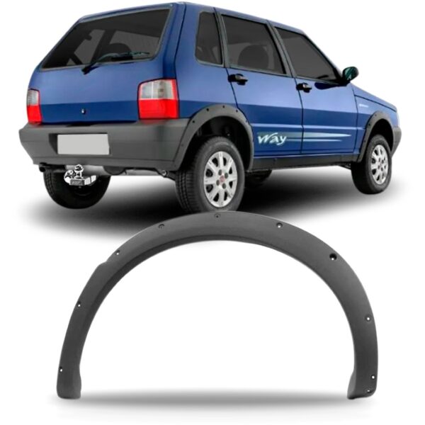 Alargador Vão Roda Traseiro Uno Way 2004 A 2010 Cinza Lado Esquerdo