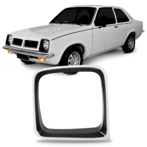 Aro Moldura Farol Chevette 81 A 82 Preto Plástico Resistente Lado Direito