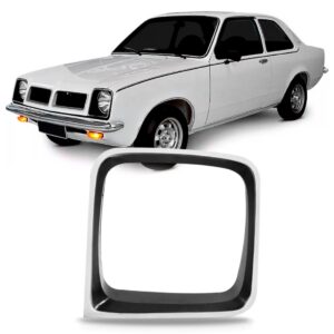 Aro Moldura Farol Chevette 81 A 82 Preto Plástico Resistente Lado Esquerdo