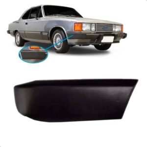 Ponteira Parachoque Dianteiro Para Opala 1985 A 1992 Preto Lado Esquerdo
