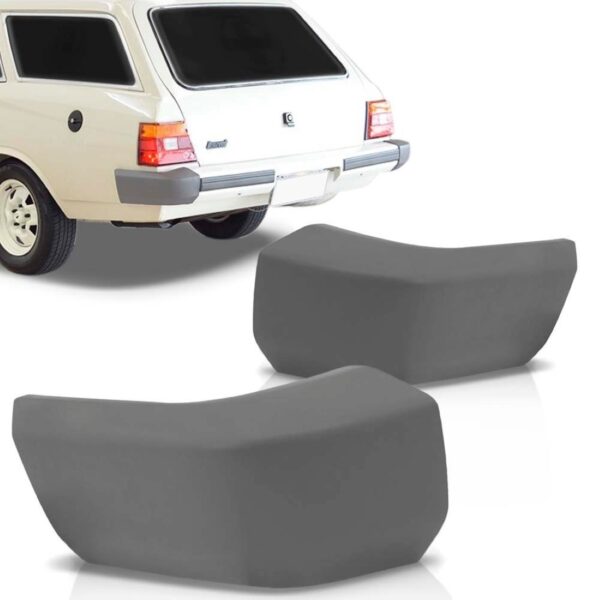 Polaina Parachoque Traseira Caravan 85 86 87 88 89 90 Cinza Lado Esquerdo