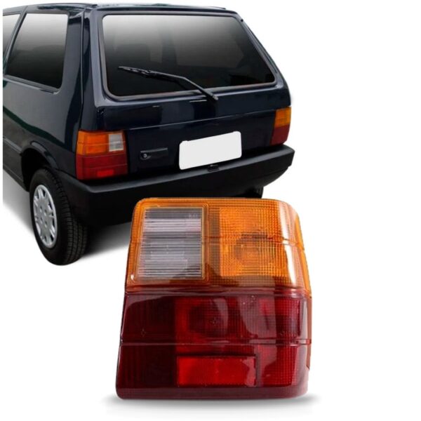 Lente Lanterna Traseira Uno 1984/03 Tricolor Acrílico Oferta Lado Direito