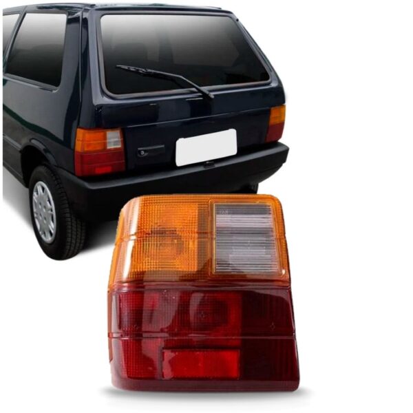 Lente Lanterna Traseira Uno 1984/03 Tricolor Acrílico Oferta Lado Esquerdo