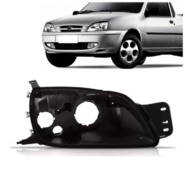 Carcaça Farol Fiesta Courier 2000 01 02 03 04 05 06 07 2008 Lado Direito