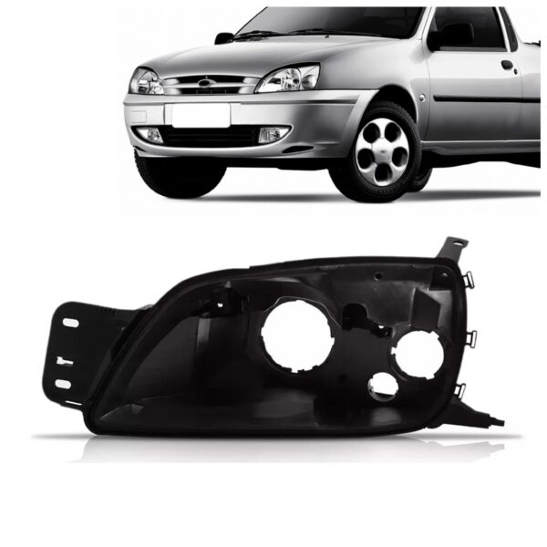 Carcaça Farol Fiesta Courier 2000 01 02 03 04 05 06 07 2008 Lado Esquerdo