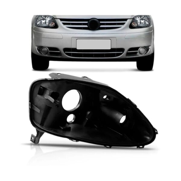 Carcaça Farol Fox 2004 05 06 07 08 2009 Foco Duplo Lado Direito