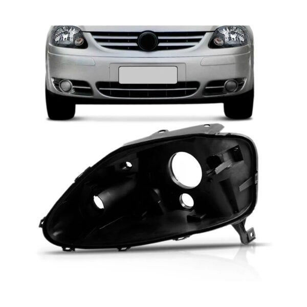 Carcaça Farol Fox 2004 05 06 07 08 2009 Foco Duplo Lado Esquerdo